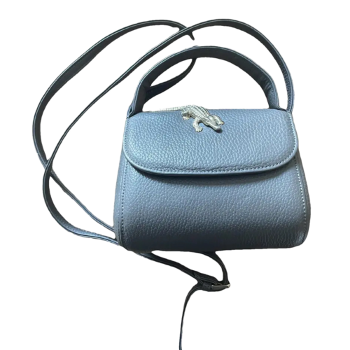 Amelie Pichard Grey Leather Bag with Crocodile Pendant