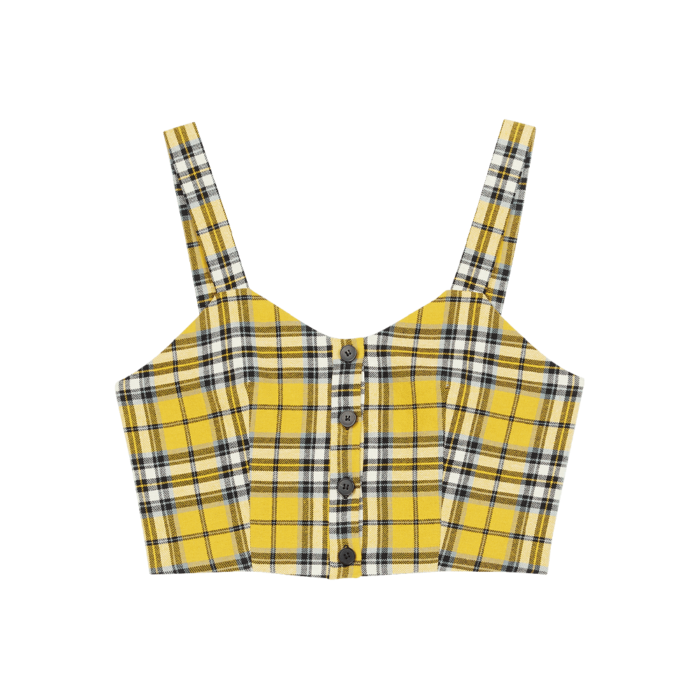 Yellow store checkered top