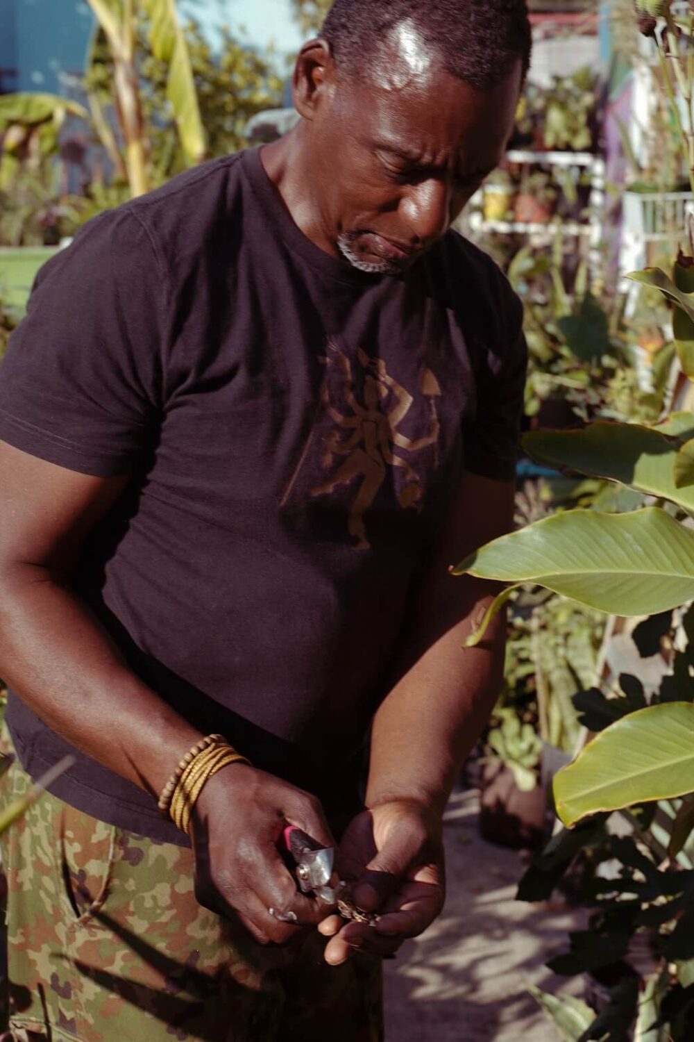 Gangsta Gardener Ron Finley is photographed in his Los Angeles garden for Semaine