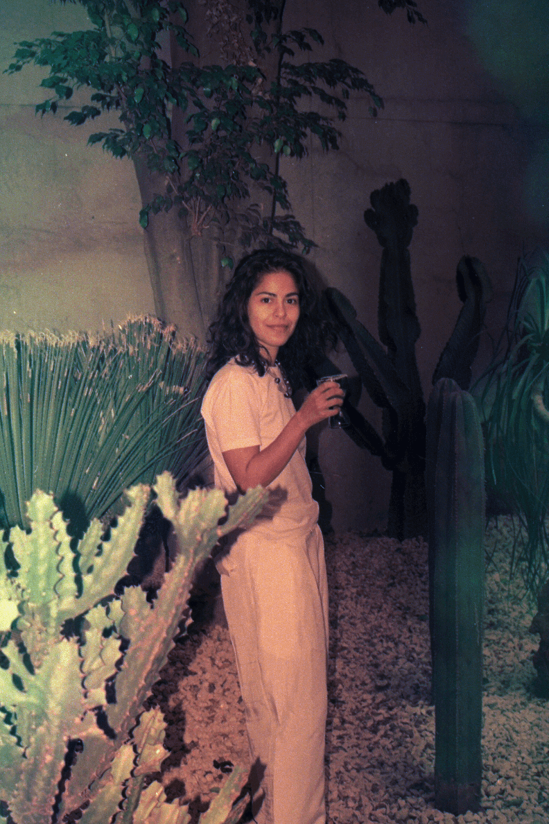 Yola Jimenez in her garden in Mexico City
