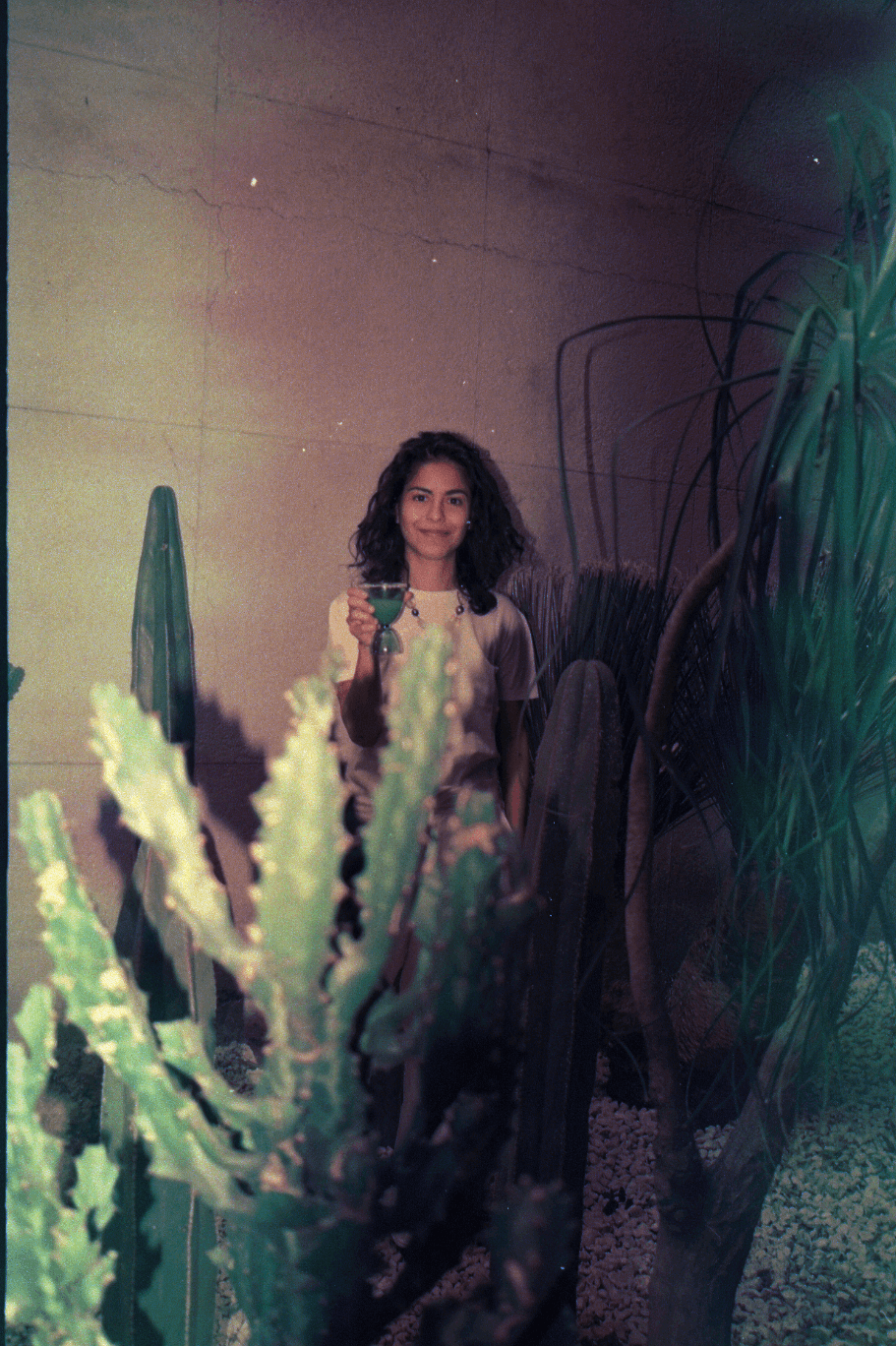 Yola Jimenez in her garden in Mexico City