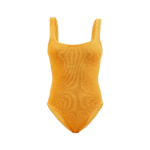 Square-neck Crinkle-knit Swimsuit by Hunza G