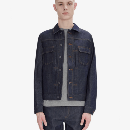 Japanese selvedge denim work jacket by A.P.C chosen by Mickalene Thomas for Semaine.