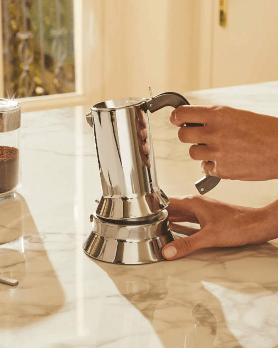 Alessi 9090 Espresso Coffee Maker chosen by Semaine Tastemaker Sky High Farm's Sarah Workneh.