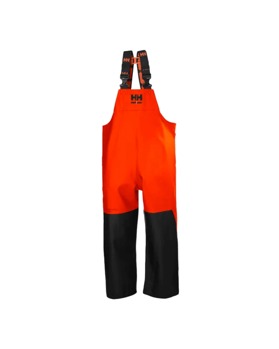 Helly Hansen Storm Waterproof Rain Bib Trousers Orange worn by Semaine Tastemaker Sky high Farm's team members.