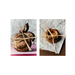 Postcard Set of 7 bread sculpture postcards, Semaine x Poilâne for Le Pain de la Semaine