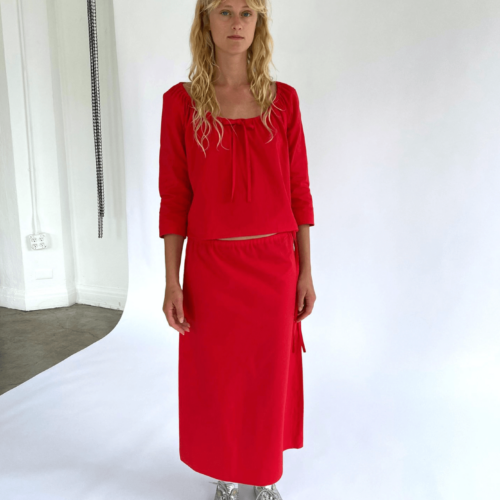 Brooke Callahan Scoop Top Red, in collaboration with Semaine for Gelée Marché.