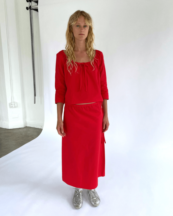 Brooke Callahan Scoop Top Red, in collaboration with Semaine for Gelée Marché.