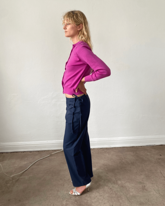 Brooke Callahan Tie Pants Navy, in collaboration with Semaine for Gelée Marché.