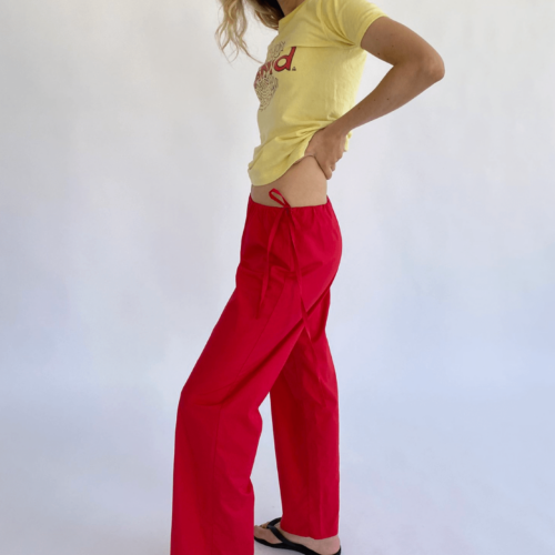 Brooke Callahan Tie Pants Red, in collaboration with Semaine for Gelée Marché.