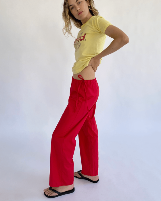 Brooke Callahan Tie Pants Red, in collaboration with Semaine for Gelée Marché.