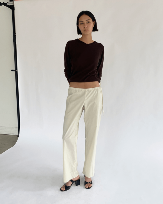 Brooke Callahan Tie Pants Rice, in collaboration with Semaine for Gelée Marché.