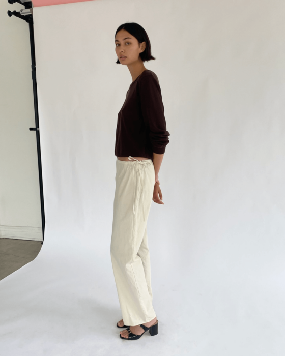 Brooke Callahan Tie Pants Rice, in collaboration with Semaine for Gelée Marché.