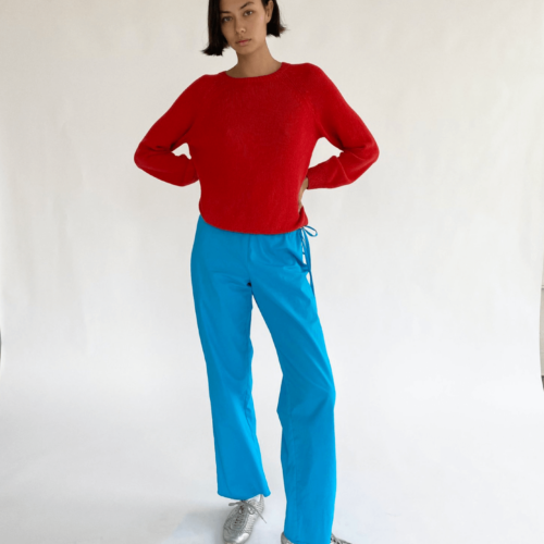 Brooke Callahan Tie Pants Turquoise, in collaboration with Semaine for Gelée Marché.