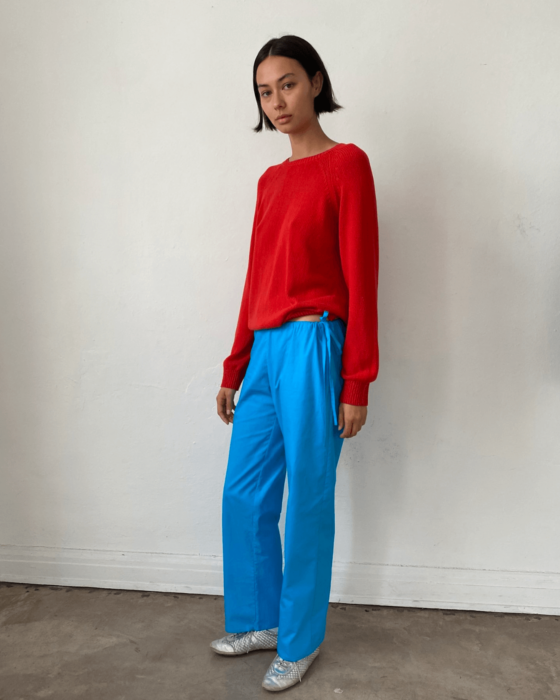 Brooke Callahan Tie Pants Turquoise, in collaboration with Semaine for Gelée Marché.