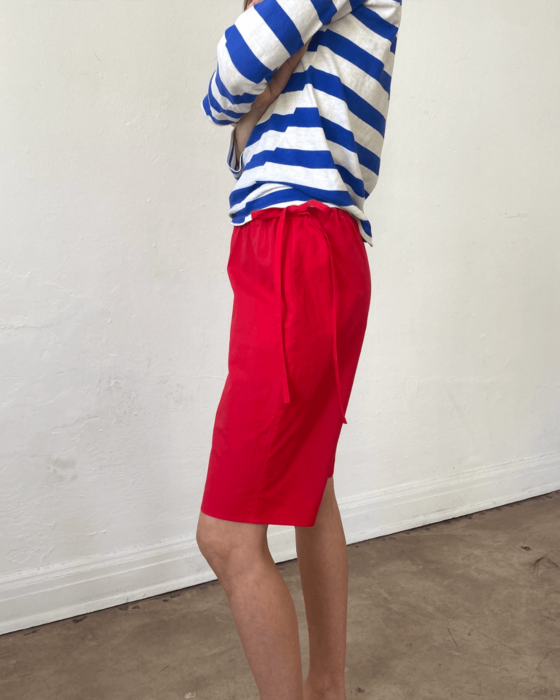 Brooke Callahan Tie Shorts Red, in collaboration with Semaine for Gelée Marché.