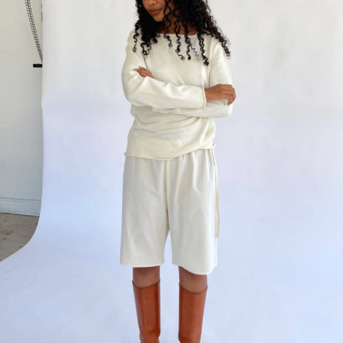 Brooke Callahan Tie Shorts Rice, in collaboration with Semaine for Gelée Marché.