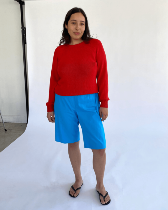 Brooke Callahan Tie Shorts Turquoise, in collaboration with Semaine for Gelée Marché.