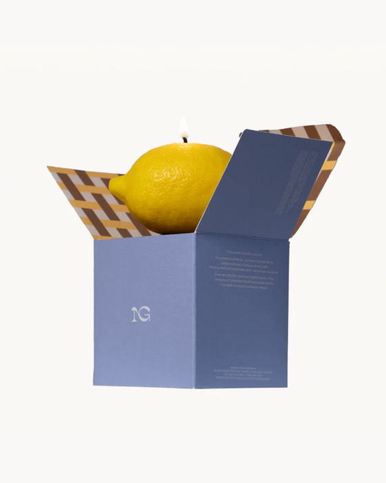 Nonna's Grocer Scented Lemon Candle, in collaboration with Semaine for Gelée Marché.