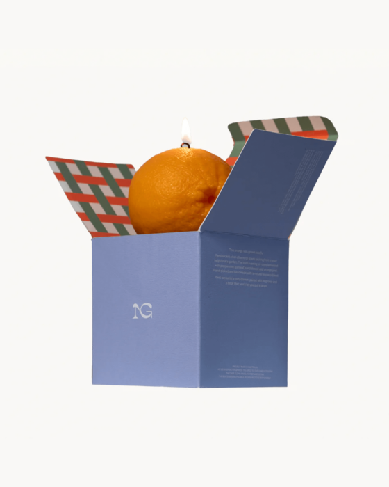 Nonna's Grocer Scented Orange Candle, in collaboration with Semaine for Gelée Marché.