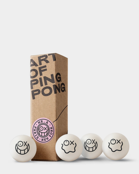 Mr. A Art of Ping Pong Ball Set Packaging, created in collaboration with Semaine Tastemaker Andre Saraiva.