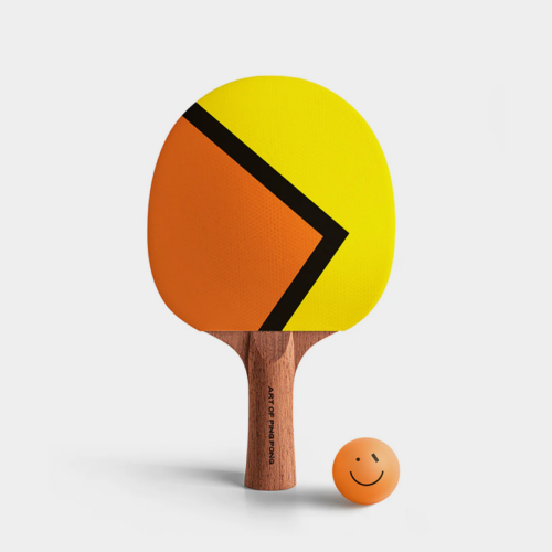 Art of Ping Pong Talking Heads ArtBat, Orange, Yellow, Black stripe.