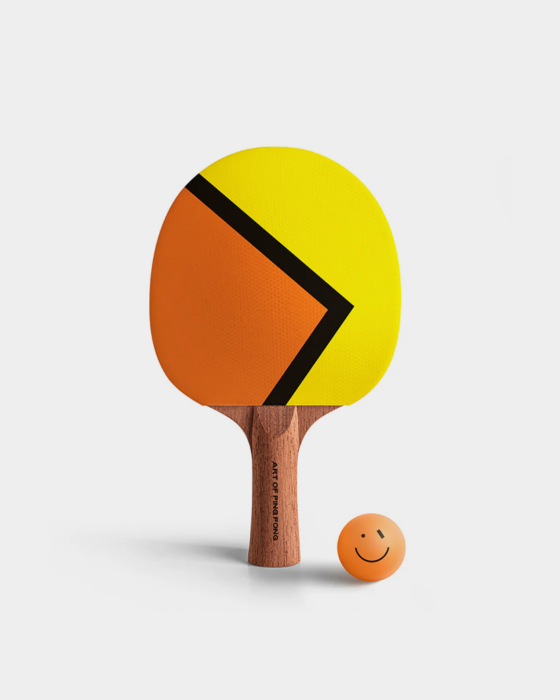 Art of Ping Pong Talking Heads ArtBat, Orange, Yellow, Black stripe.