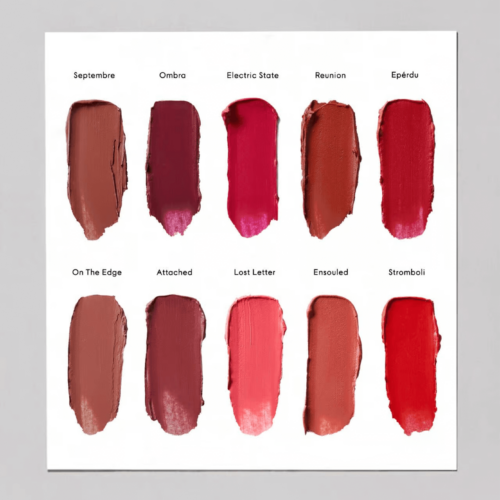 Matte Lipstick Rouge à Lèvres Mat by Byredo Swatches, chosen by Semaine Tastemaker Lucia Pica.