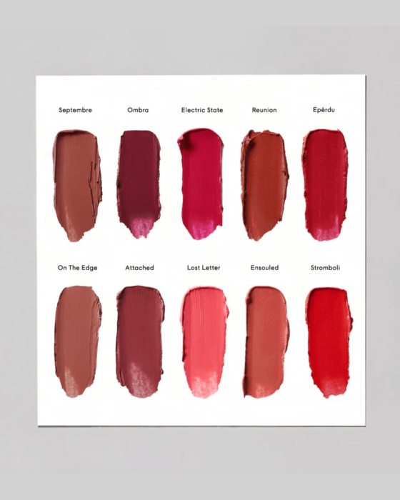 Matte Lipstick Rouge à Lèvres Mat by Byredo Swatches, chosen by Semaine Tastemaker Lucia Pica.