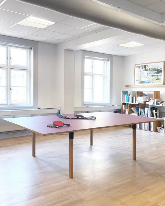 Unfolded In-Situ MWA Pull-Pong Shop Dining & Ping-Pong Table, created by Makers with Agendas.