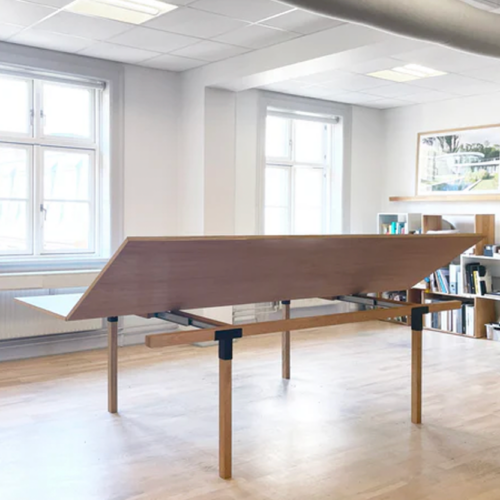 Unfolding MWA Pull-Pong Shop Dining & Ping-Pong Table, created by Makers with Agendas.