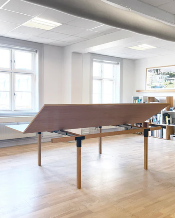 Unfolding MWA Pull-Pong Shop Dining & Ping-Pong Table, created by Makers with Agendas.